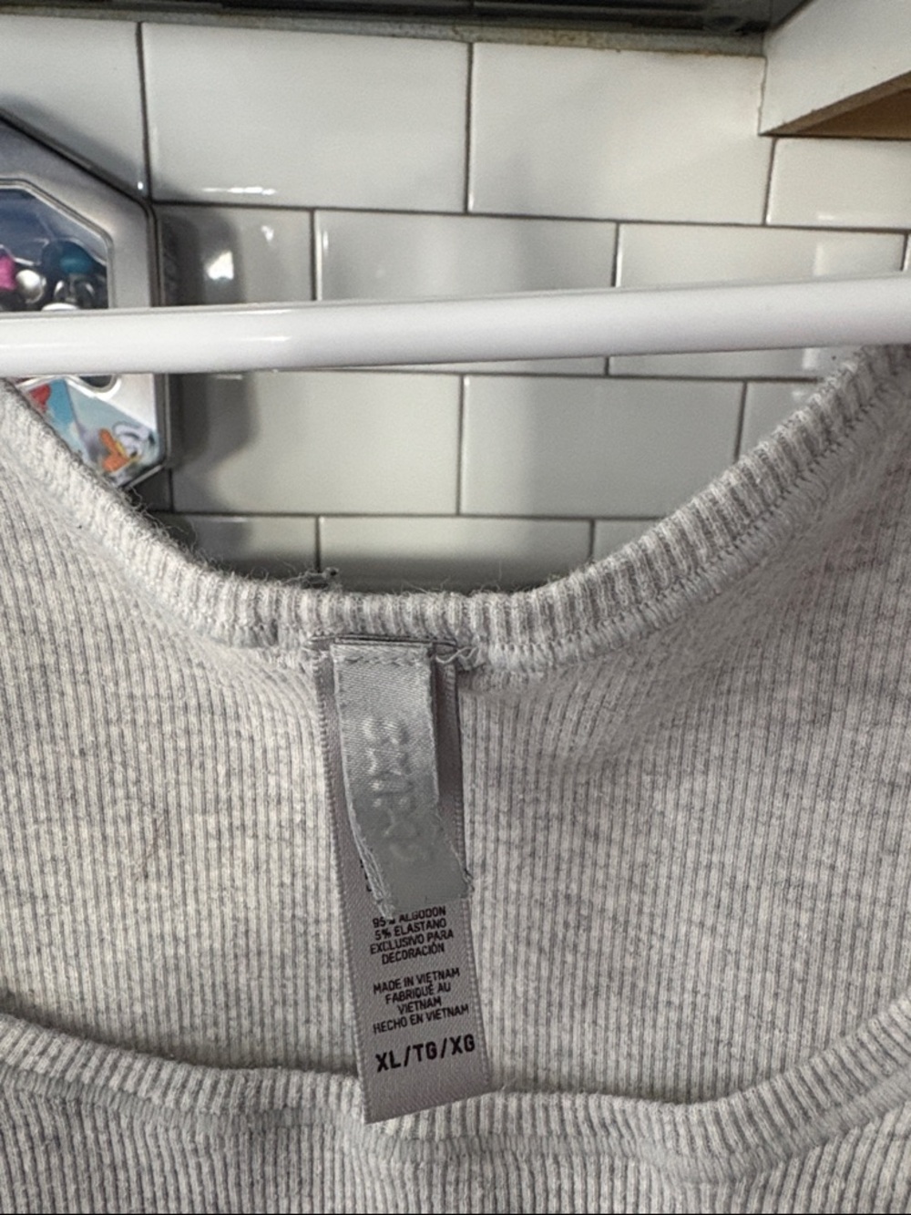 SKIMS Light Gray Ribbed Tank Top